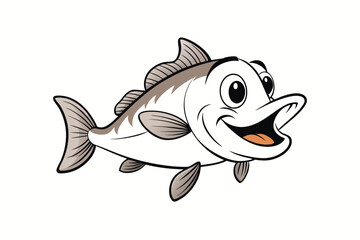 Happy cute coral fish cartoon vector