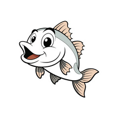 Happy cute coral fish cartoon vector