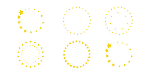 star in circle isolated on white background vector illustration. stars in round circular emblem ------