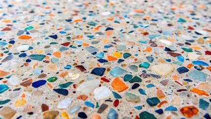 Fototapeta premium Colorful terrazzo floor texture background with depth of field