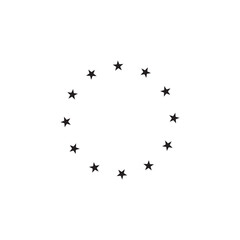 Abstract background with stars in circle. Art design circle as logo or icon. 