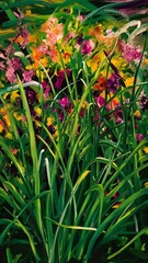 Art abstract spring background or summer background with fresh gras