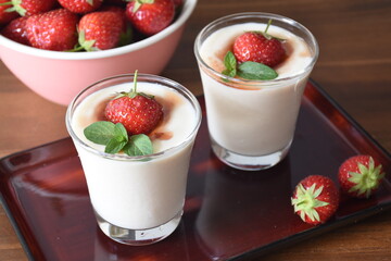 Delicious typical Japanese pudding called 