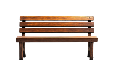 A wooden bench on white background,png