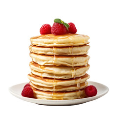Stack of pancakes on a isolated on a transparent background 