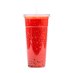 glass of juice isolated on a transparent  background