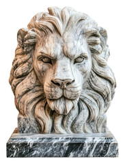 Obraz premium PNG Marble lion sculpture at art museum