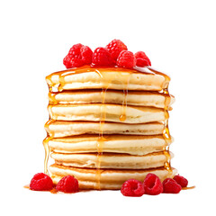 Stack of pancakes on a isolated on a transparent background 