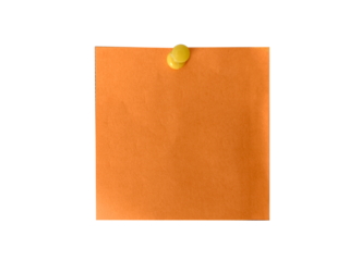 blank note paper with push pin png transparent background web use