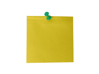 yellow blank empty sticky notes with push pin png file transparent background