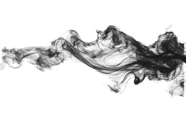 Abstract black and gray smoke on white background,png