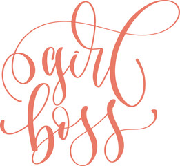 girls boss - hand lettering inscription text for women day, calligraphy vector illustration