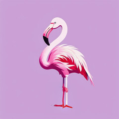 Fototapeta premium pink flamingo on a pink background