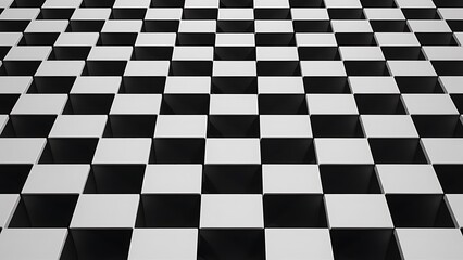 Black and white checker. 3d rendered image