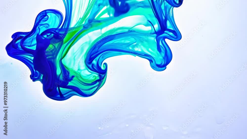 Poster ink or paint drop dissolving in water like a cloud. abstract paint swirls in motion on white backgro