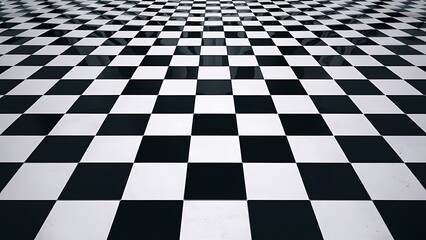 Naklejka premium Black and white checker. 3d rendered image