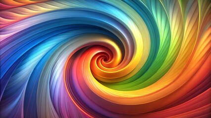 Spiraling Rainbow Vortex, Colorful Swirl