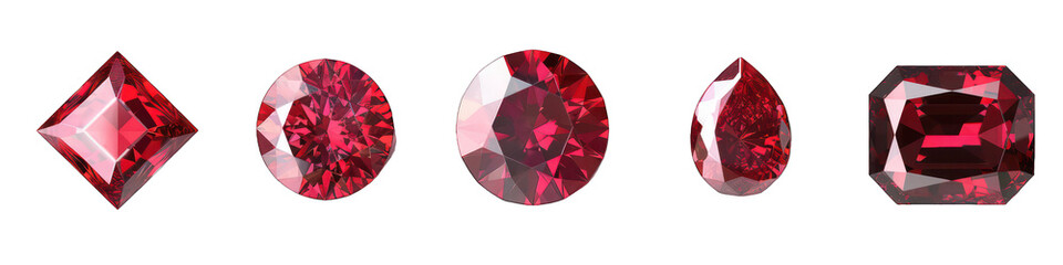 Brilliant Red Garnet Gemstones Collection – Various Cut Styles
