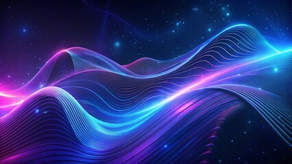 Colorful Waveforms, Abstract Digital Flow