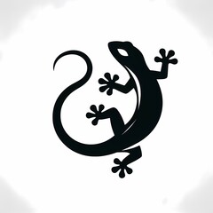 Fototapeta premium Gecko Lizard Silhouette Illustration