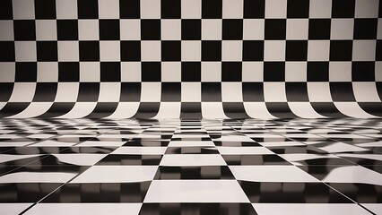Black and white checker. 3d rendered image