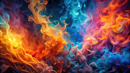 abstract painting flames smoke