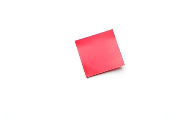 red post-it note isolated on an unblemished white surface create with ai