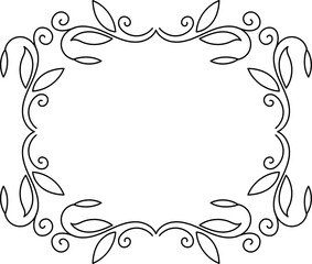 Liściasta ramka. Eleganckie obramowanie, kwiatowy wzór. © EmBer_graphic