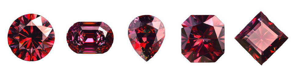 Brilliant Red Garnet Gemstones Collection – Various Cut Styles