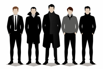 Business people silhouettes. Business men casual