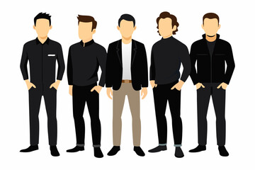 Business people silhouettes. Business men casual