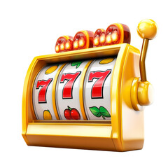 Bright symbols on a classic slot machine isolated transparent