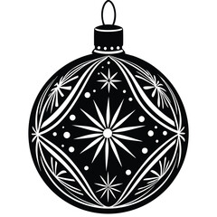 Fototapeta premium a black Christmas Ornaments silhouette vector art illustration
