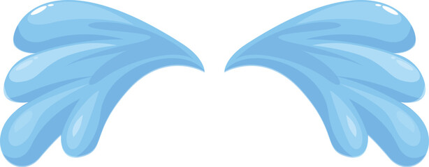 Obraz premium Pair of blue angel wings spreading for flight, a symbol of freedom and purity