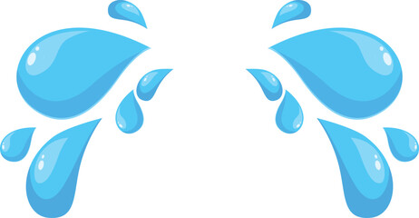 Two symmetrical splashes of water droplets are making a refreshing design