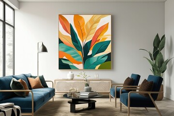 Vibrant Abstract Botanical Art for Contemporary Home Decor