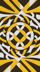 Top view of geometric yellow and white background