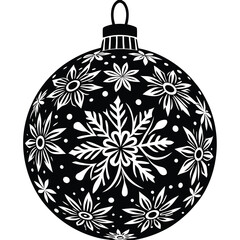 Fototapeta premium a black Christmas Ornaments silhouette vector art illustration
