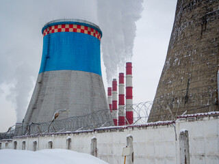 Gas-fired thermal power plant supplying the city population with heat