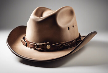 Leather cowboy hat isolated on white background
