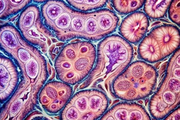 irregularly shaped, tubular, and pedunculated growths with irregular surfaces and varying colors, highlighting