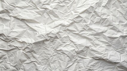 Obraz premium A long shot of a white crumpled paper texture background, pattern, detailed, textured background, texture, paper, close-up,white, crumpled background, wrinkled, crumpled paper