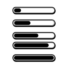 Loading bar progress indicator icons set.