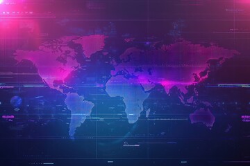 Breaking news broadcast background with a futuristic design and a world map.