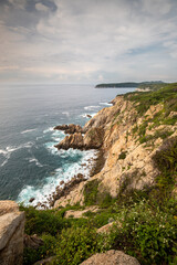 Santa Cruz Huatulco Bay on a sunny day in Oaxaca, Mexico