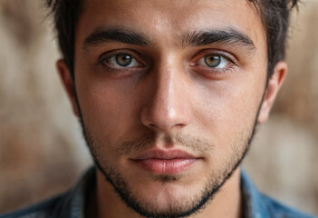 Fototapeta premium thoughtful young adult man or teenager boy, moping, unhappy and dissatisfied, lonely and alone or problems and worries, dissatisfaction and dreary bad mood, depression