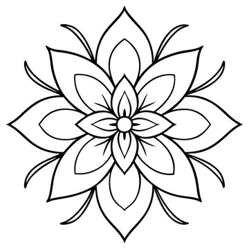 recommend clip art: floral decorative outline coloring book page line art drawing