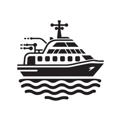 Professional Electric Ferry Silhouette Vector Art for Transportation Projects