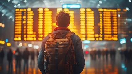Business traveler navigating the airport terminal