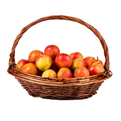 Fruts in a basket on a isolated on a  transparent  background 